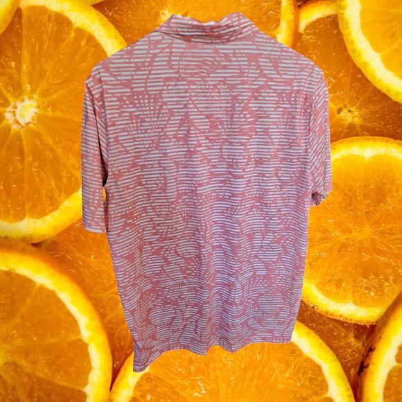 Vineyard Vines Performance Salmon and White Striped Polo Size Medium - Picture 5 of 6